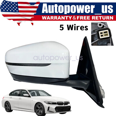 RIGHT PASSENGER MIRROR WHITE FITS BMW 320i 330i 330e 2019 RIGHT PASSENGER MIRROR WHITE FITS BMW 320i 330i 330e 2019