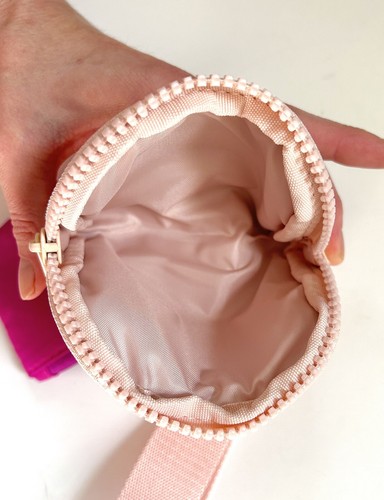 NEU! Rosa Duo DOPPEL ARMBAND GELDBÖRSE Schlüsselanhänger, Dual Mini Reißverschluss Beutel Lulu Dupe - Bild 8 von 15