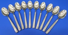10 - Cambridge CONTINENTAL Glossy Ridges 18/10 Stainless Flatware SOUP SPOONS