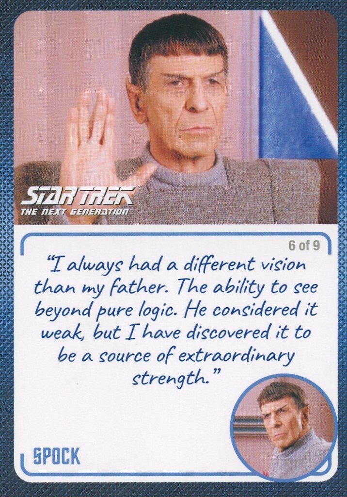 Spock Data Card Star Trek TNG Archives & Inscriptions card #33 Spock Variation 6 of 9 ...