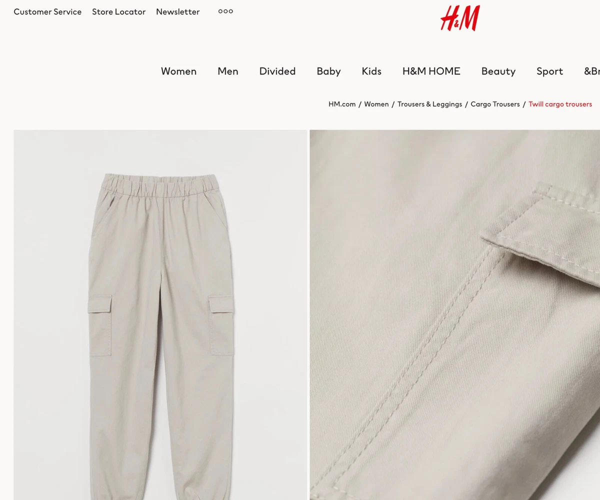 H and clearance m beige trousers