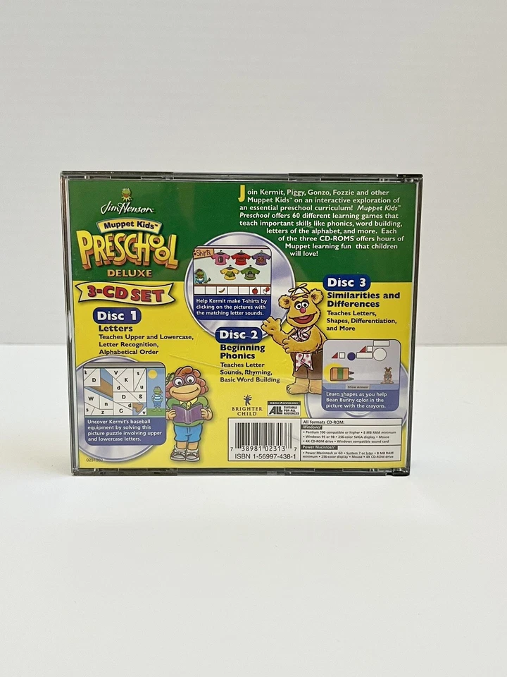 Brighter Child Jim Henson Muppet Kids Preschool Deluxe 3 CD ROM Set Ages 2-5 - Image 3 of 4