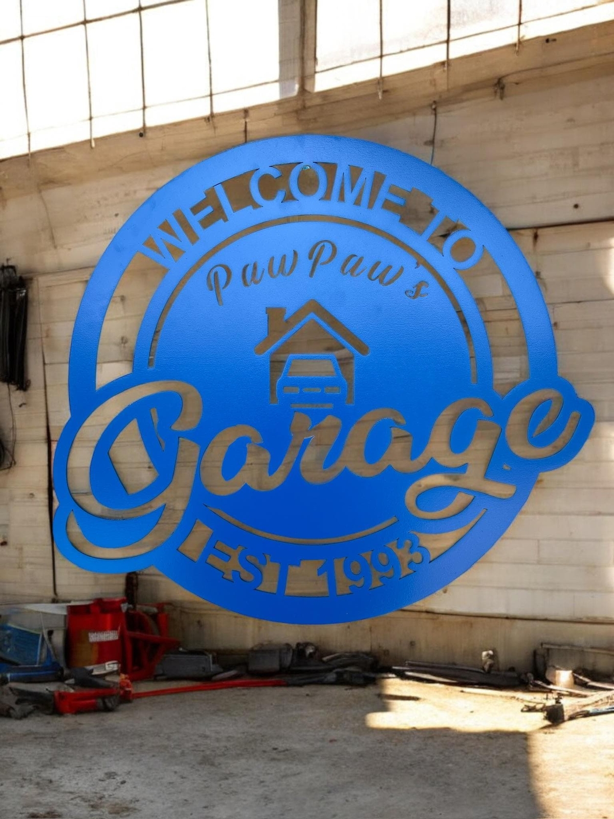 Personalized Garage Sign - Customized Metal Wall Art for Backyard, Deck, Patio