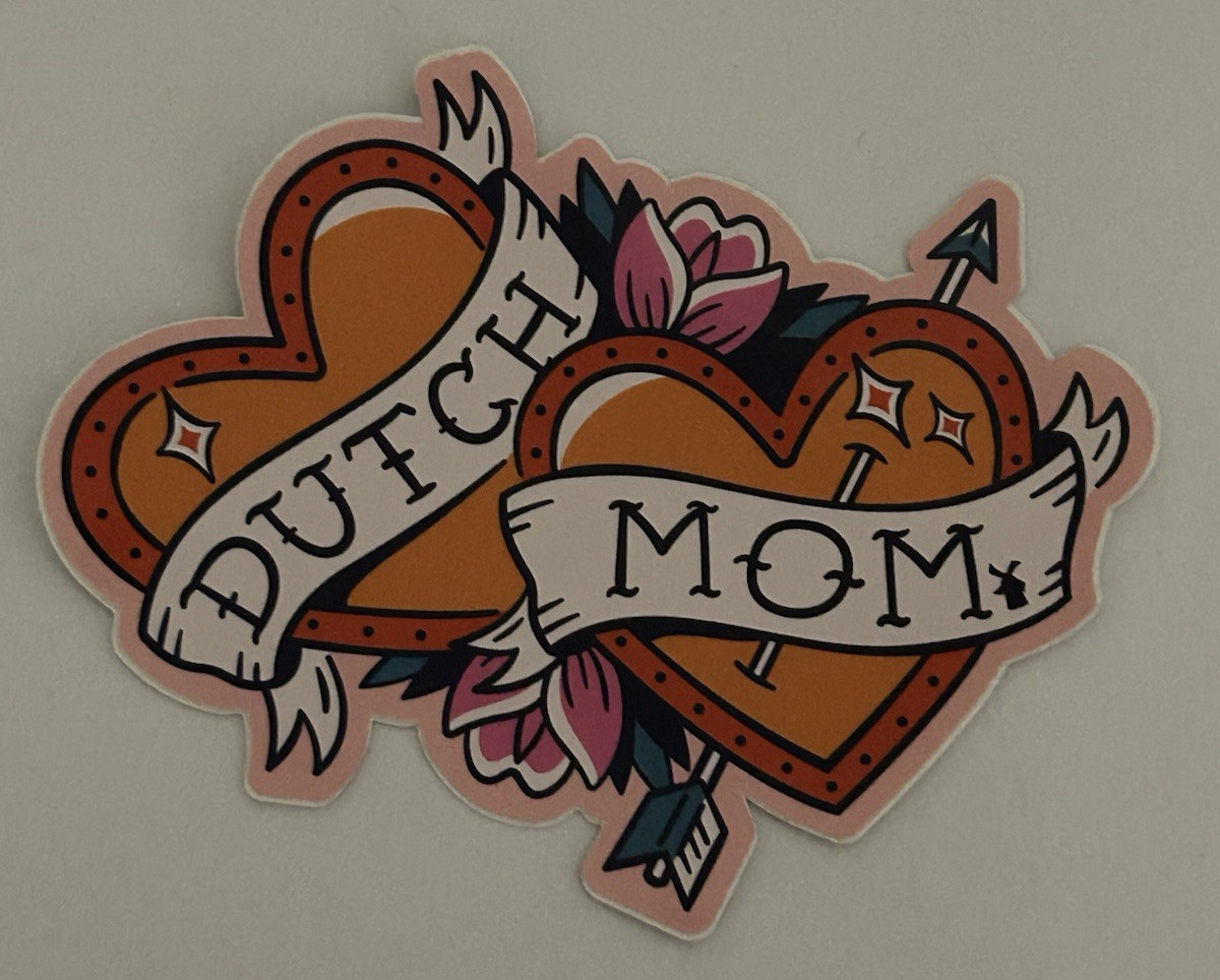 Dutch Bros Rare Sticker Mother’s Day Mom May 2023 Heart Arrow Roses Tatoo
