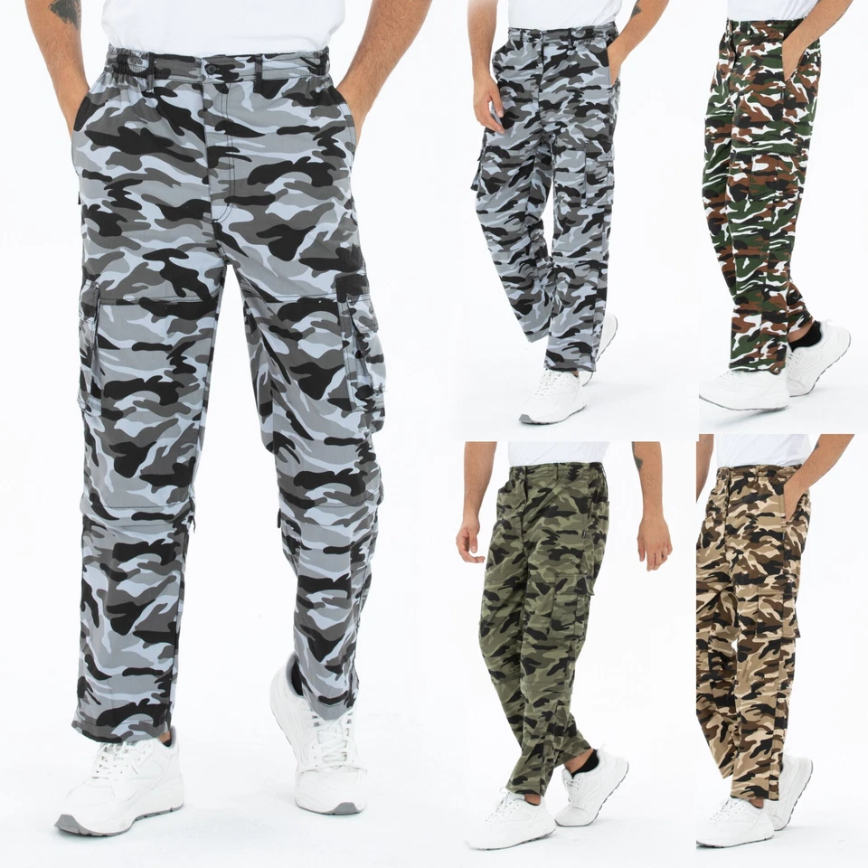 Herren Zipp Off Cargohose Dehnbund Arbeit Hose Feldhose Bundeswehr Cargo Hose - Bild 1 von 1