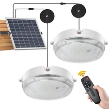 Solar Ceiling Lights Indoor Outdoor 2 Pack, Dimmable Daytime 3000K/4000K/6000...