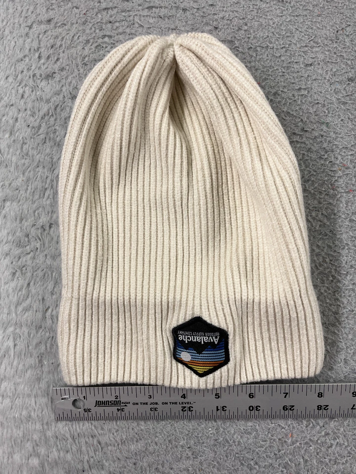 Avalanche Outdoor Supply Gorro Toque Adulto Talla Única Blanco Tejido Acrílico Campamento Esquí Foto 4 de 4