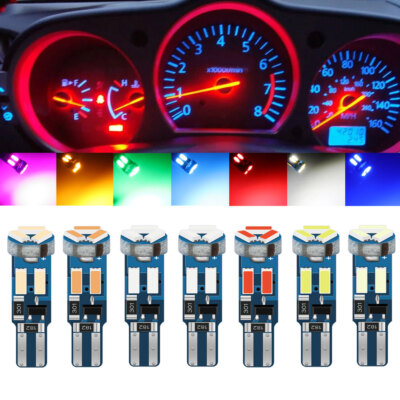 10X 12V T5 Led Bulbs W3W W1.2W 17 37 73 74 Lamp Car Dashboard Instrument Light