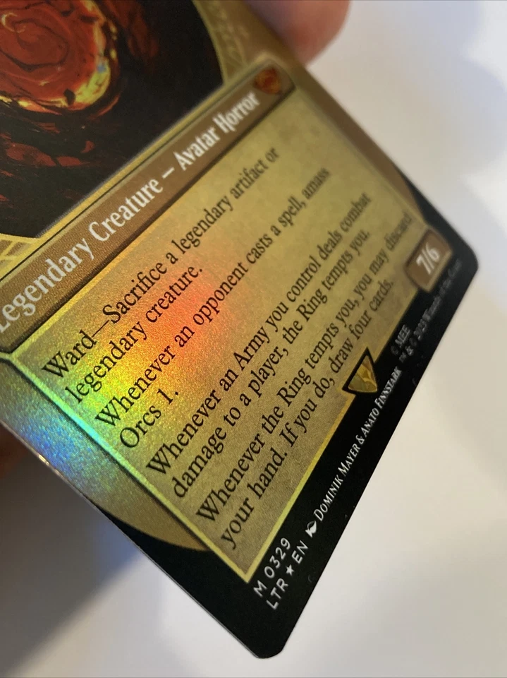 万智牌 Sauron, the Dark Lord * SHOWCASE FIL * 指环王 0329 近乎完好 — 第 2/4 张图片