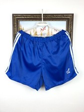 Vintage 90's Adidas Nylon Blue Run Athletic Track Shorts Mens Sport Rare Size L