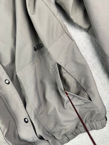 Volcom Gray Water Resistant Mesh Lining Enemy Stone Windbreaker Jacket Size M - Picture 6 of 24