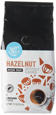 Happy Belly Hazelnut Flavored Ground Coffee, Medium Roast, 12 Oun