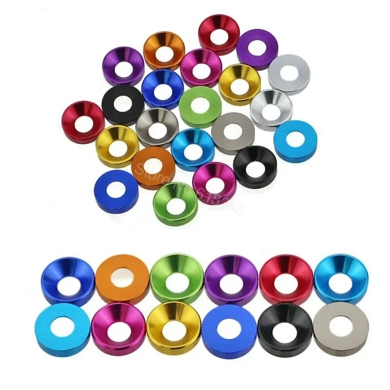 10 pieces/pack Aluminum M2-M6 Anodized Countersunk Head Bolt Washers Gasket - Image 4 of 4
