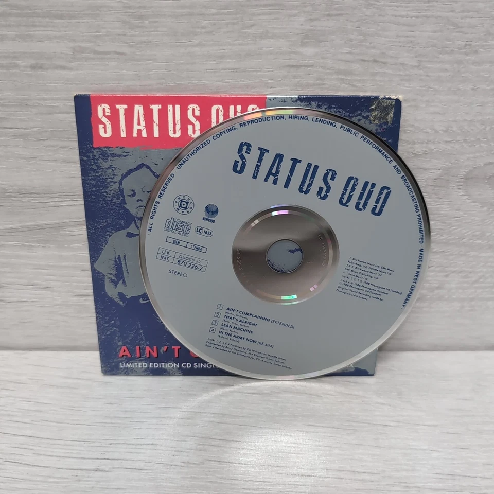 Status Quo - Ain't Complaining - CD Single - Limited Edition 4 Track - QUO CD 22 - Изображение 3 из 3