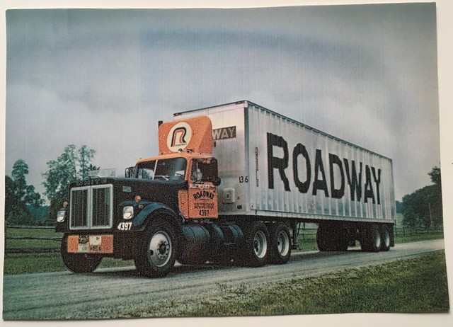Roadway Express Big "R" truck driver copy photo late 60's