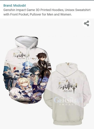 Anime 3D Printed Pullover Hoodie 3XL Sweatshirt with Front Pocket NEW! - Picture 3 of 6