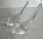 Fenton obscure Glass Long Tail Bird of Happiness Figurines set of 2