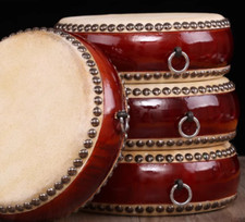 Xuanhe thickened cowhide flat drum pine wood drum cavity cowhide drum
