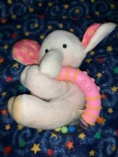 Carter's PINK ELEPHANT 4" Teether Rattle Plush Stuffed Baby Toy