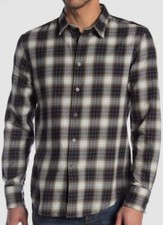  249 John Varvatos Star Men's Regular Fit Purple Gray Plaid Long Sleeve Shirt S