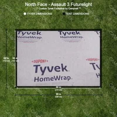 CAMPVEK - TYVEK Tyvek Footprint for the North Face Assault 3 Futurelight Tent