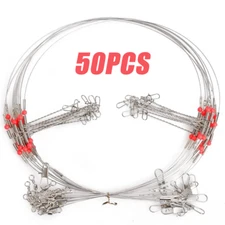 50pcs High Low Rigs Porgy Scup 2-Arms/3-Arms Fishing Wire Leader Stainless Steel