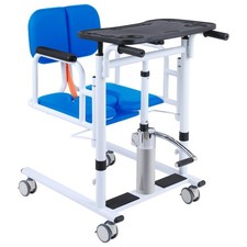 Patient Transfer Chair Hydraulic Lift Wheelchair w/ 180 Split Seat for Elderly