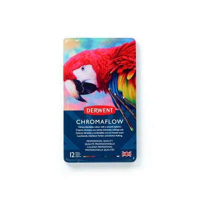 Chromaflow Colored Pencils Tin Set of 12 Great for Holiday Gifts 4mm Wide Cor...