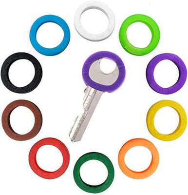 10 Pack Silicone Key Cap Tags,Plastic Key Identifier Rings,Key ID Rings,1 Pcs Ea