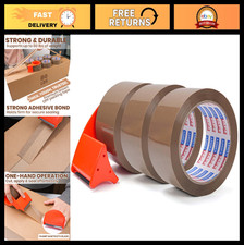 Heavy-Duty Brown Packing Tape with Dispenser, 1.88in x 55yd, 2.6mil - Shipping S