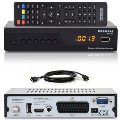 Megasat FULL HDTV HD 390 Digital Sat Receiver HDMI Kabel DVB-S2 USB Empfänger V2