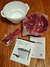 Tupperware Micro Deli Dip Chic Dining Dipper Fondue White & Red NEW