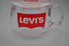 Vintage Levi’s Mug Clear Plastic with Lid/Coaster Excellent