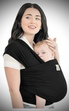 KEABABIES Wrap Baby Carrier Newborn Toddler Sling BLACK 7-35  Size OSFA -NEW