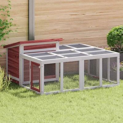 Clapier Cage Maison de Lapin Animaux de Compagnie Bois de Pin Massif vidaXL - Photo 1/3