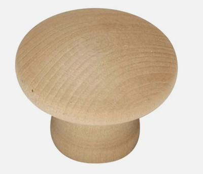 18-Pack Hickory Hardware P184-UW 1-1/4'' Unfinished Wood Mushroom Cabinet Knob