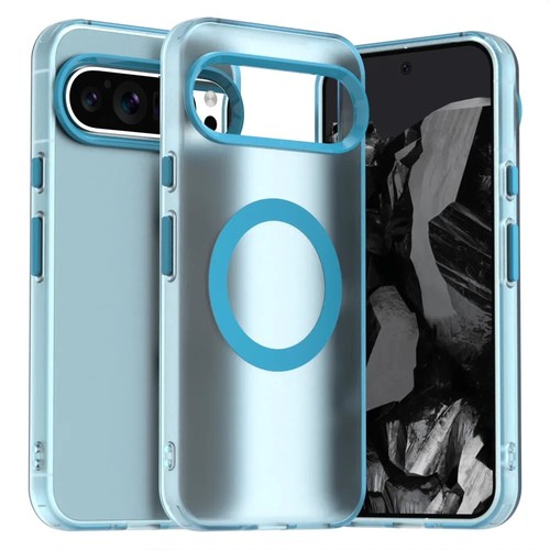 Coque Magnétique Google Pixel 9A Compatible MagSafe - Protection Antichoc - Translucide Givrée Antitraces - Violet