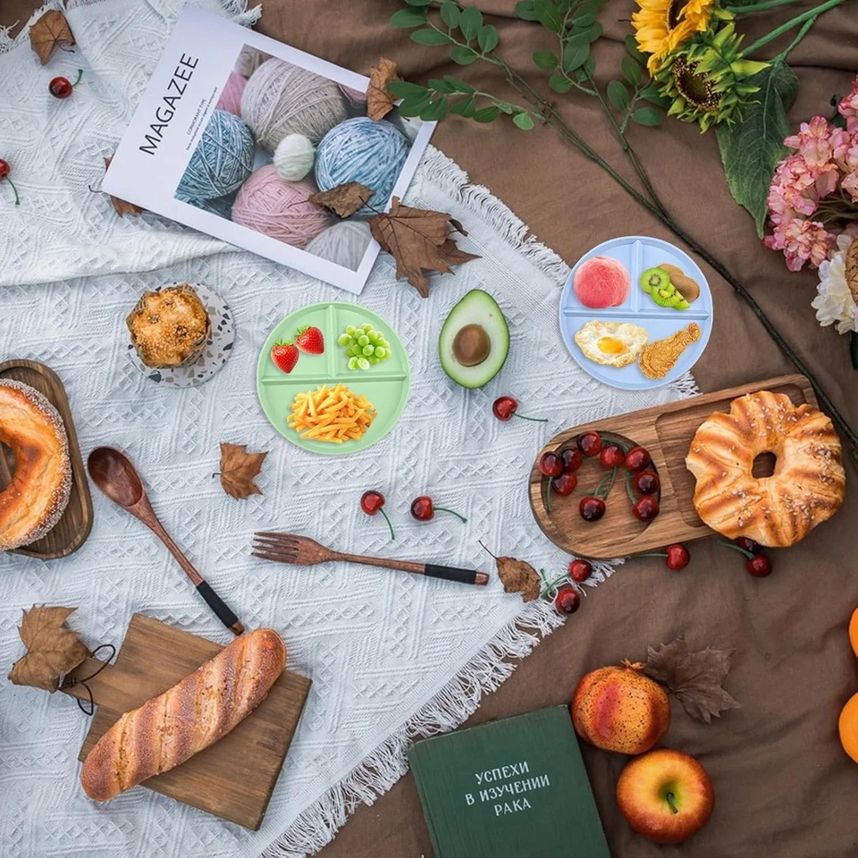 Kinderteller Set mit Unterteilung 22,5cm aus Kunststoff spülmaschinenfest Mik... - Bild 4 von 4