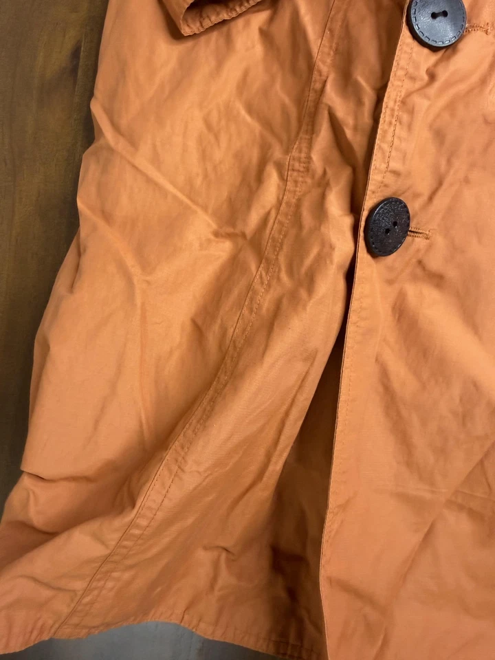 Chaqueta de Cuero Wilsons Mujer Grande Naranja Doble Pecho Trinchera Ligera Foto 2 de 4