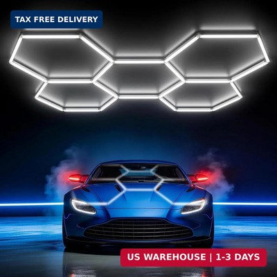 HYPERLITE Gen II Hexagon Garage Lights: 168W 16800LM 5 Grids Hexagon Led Light,