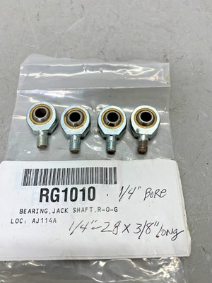 4-Pack Male Rod End Bearing 1/4'' Bore 1/4-28 Right Thread x 3/8'' Long Shaft