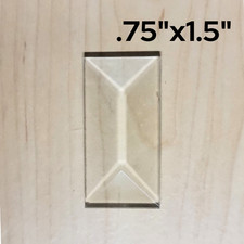 3/4" x 1 1/2" Rectangles Clear Beveled Glass 0.75 x 1.5 inch 30 Pack