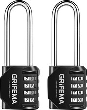 2 Pack Zahlenschloss 4 Stellig mit Langer B&uuml;gel - Vorh&auml;ngeschloss