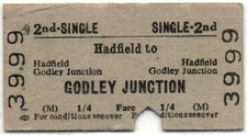BRB(M) Railway Ticket Hadfield to Godley Junction