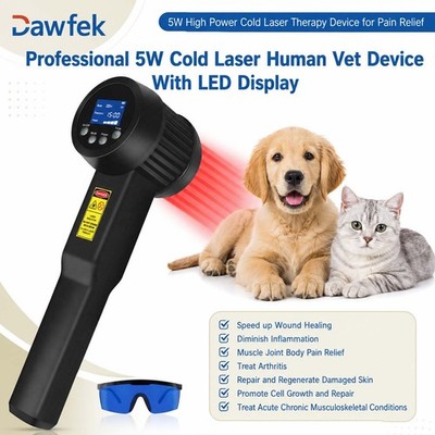 5W Pet Dog Canine Laser Body Pain Light Therapy 808nm 905nm for Foot Back Pain