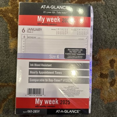 AT-A-GLANCE 2025 Weekly Planner Refill Loose-Leaf Portable Size 3 (063-285Y)