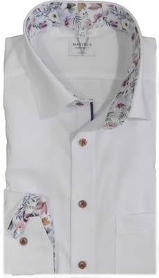 Marvelis Hemd Modern Fit 7200.19.10 uni weiss extra langer Arm 69 cm