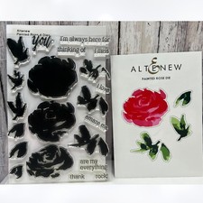 Altenew PAINTED ROSES Flowers Floral 6x8 Rubber Stamps Dies