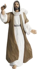 Jesus Christ Statue with Light, Hand Painted Saint Statue Religious Modern Home 