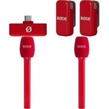 Rode Wireless Micro Microphone Kit with Handheld Adapters - USB-C, Red